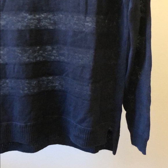 New Vince linen striped see through sheer pullover - Picture 7 of 11
